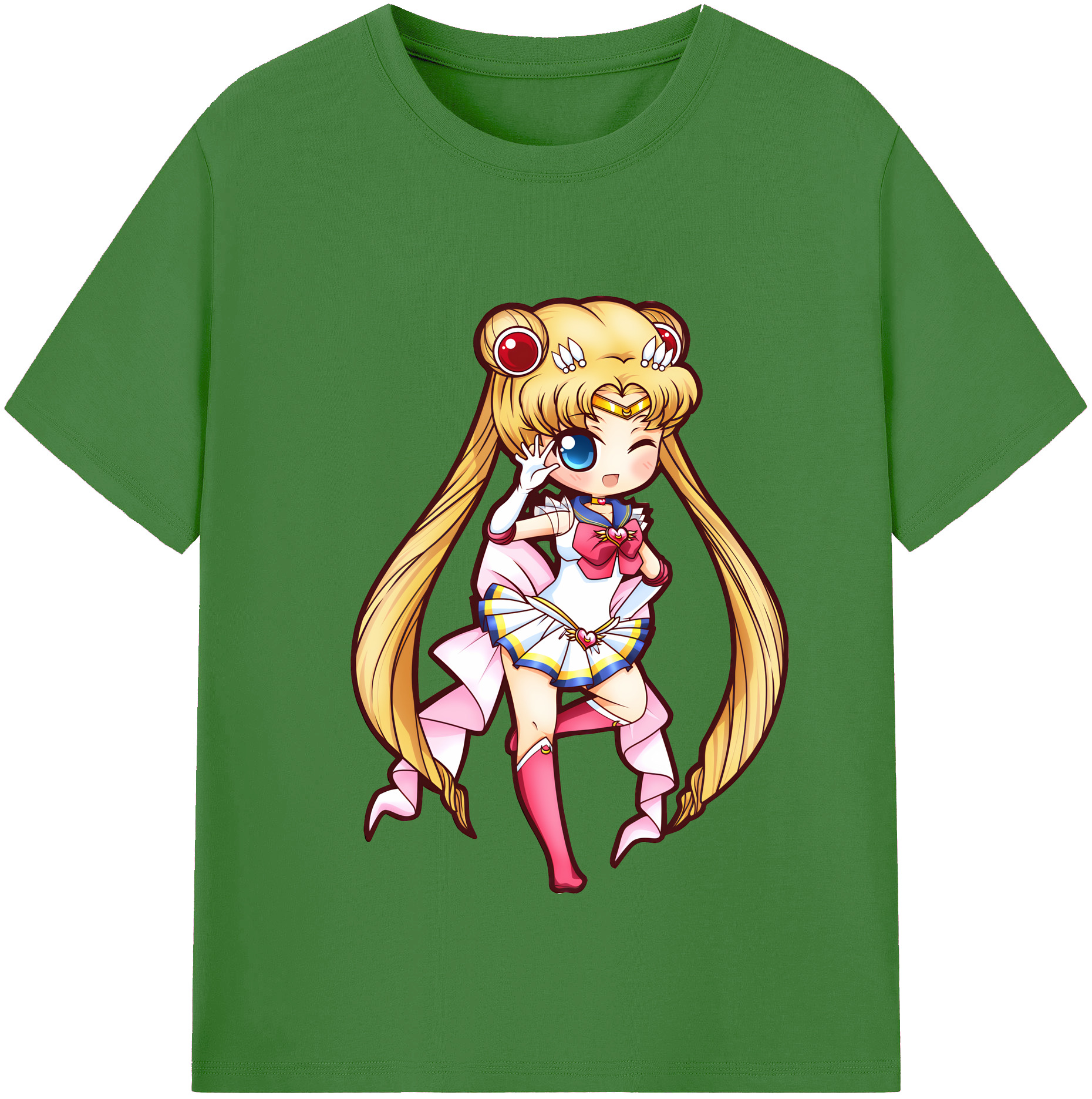 （画像用） 美少女戦士セーラームーン 月野 うさぎ つきの うさぎ Sailor Moon Tsukino Usagi レディースカジュアルプリントTシャツ（綿100％）